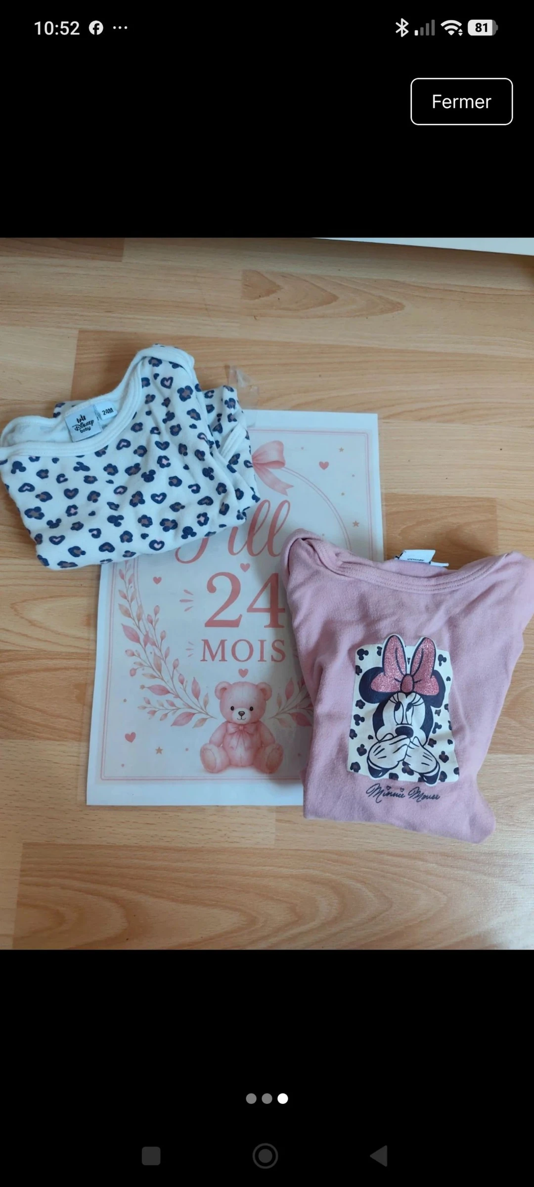 Lot 2 bodys manches longues Disney 24 mois